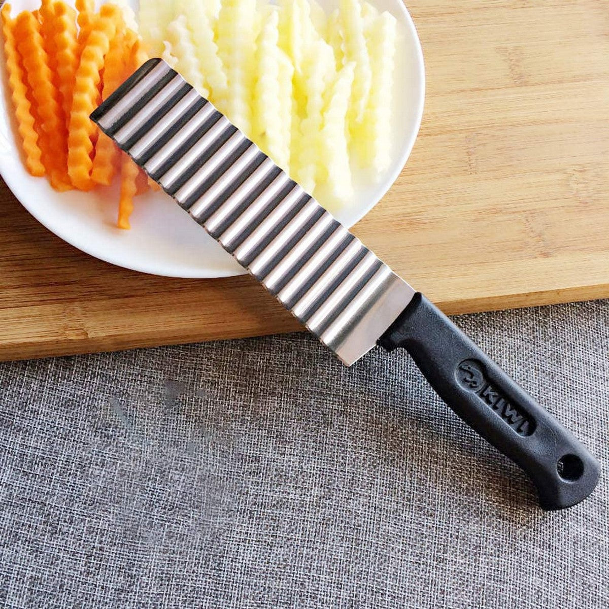 (Pack of 2) French Fry Cutters Stainless Steel Wave Knife Potato Cutting Machine Corrugated Knife Cutting French Fries Corrugated Cutter